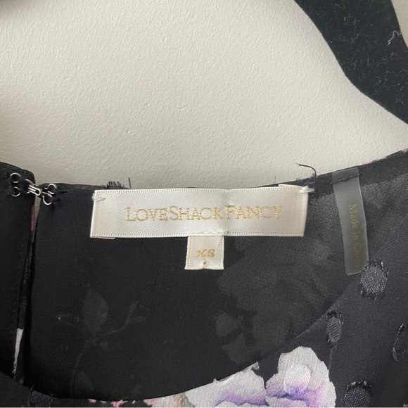 LOVESHACKFANCY Kaia Mini Dress Floral Long Sleeve XS - Picture 4 of 14